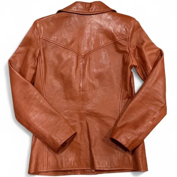 Nili Lotan Alda Lambskin Leather Jacket Sienna Brown XS - Picture 4 of 10